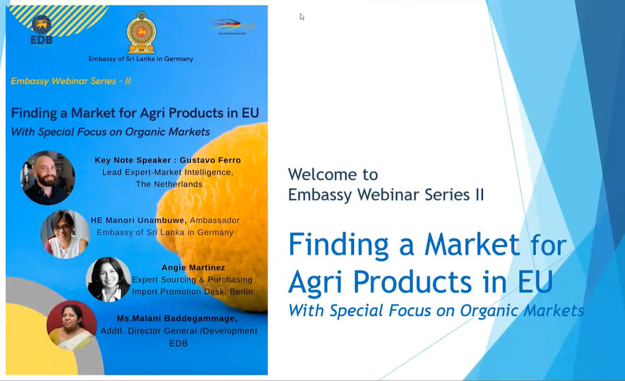 Lankan Embassy in Germany holds webinar on ‘Finding a Market for Agri Products in EU
