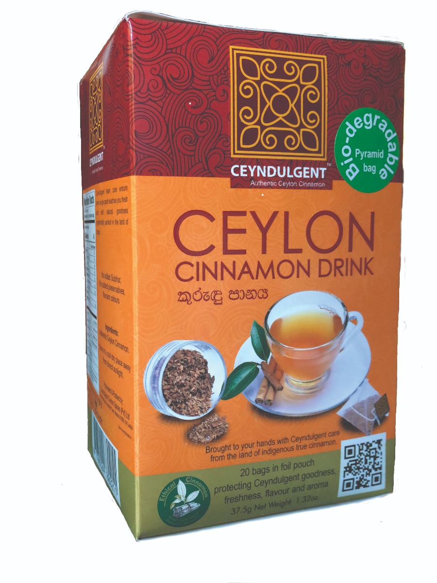 Ceyndulgent Real Ceylon Cinnamon Infusion Drink; 20 Bio-degradable pyramidal bags pack