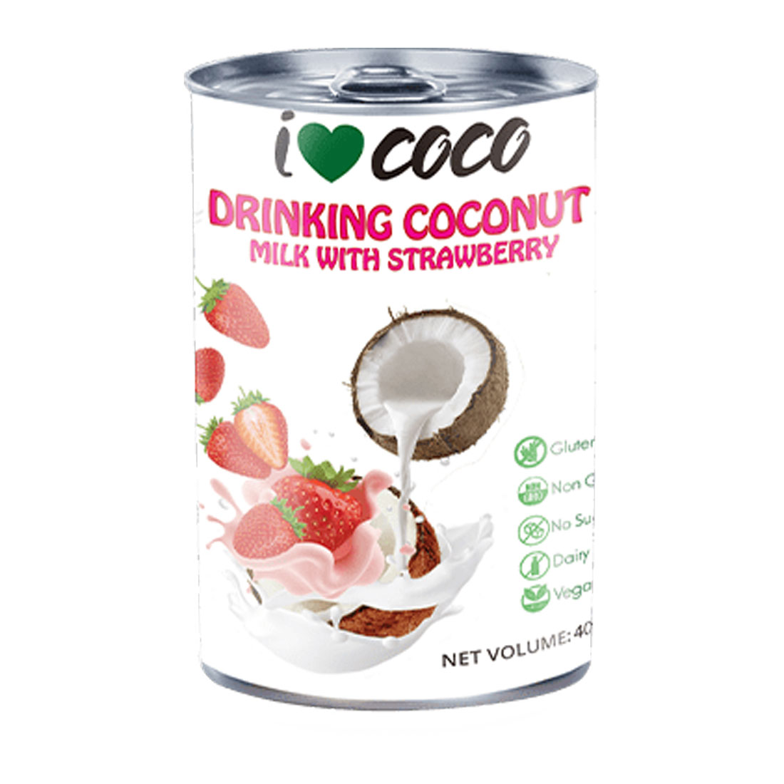 I Love Coco - Drinking Coconut Milk Strawberry Flavor