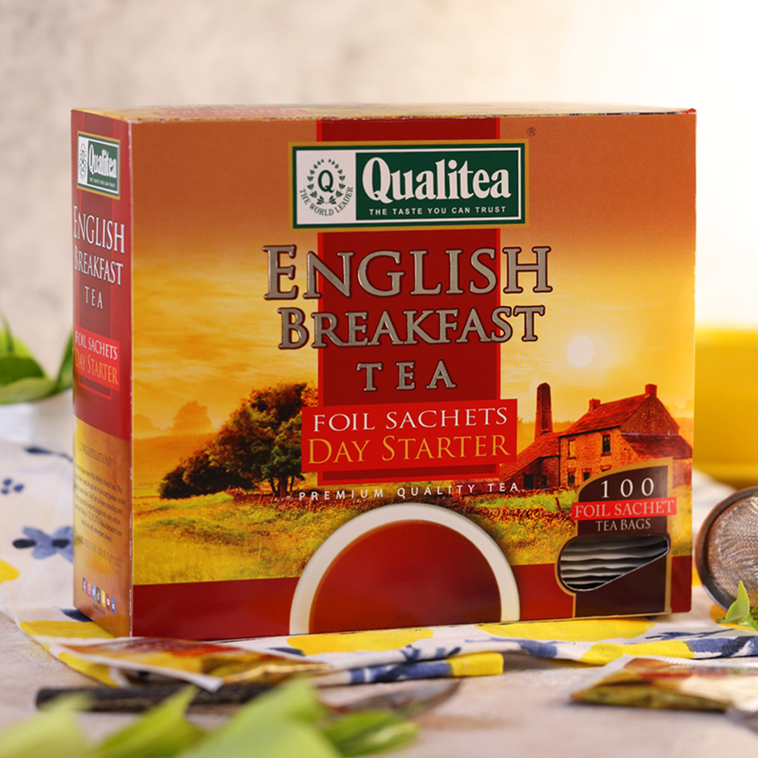 QUALITEA - Black Tea English Breakfast Foil Envelope 100 Tea Bag Pack