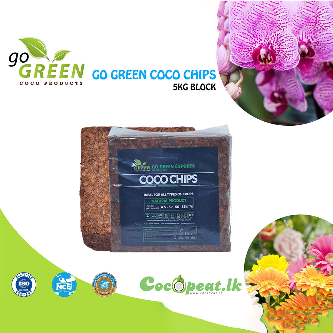 GO GREEN COCO HUSK CHIPS (BLOCKS) – 5KG