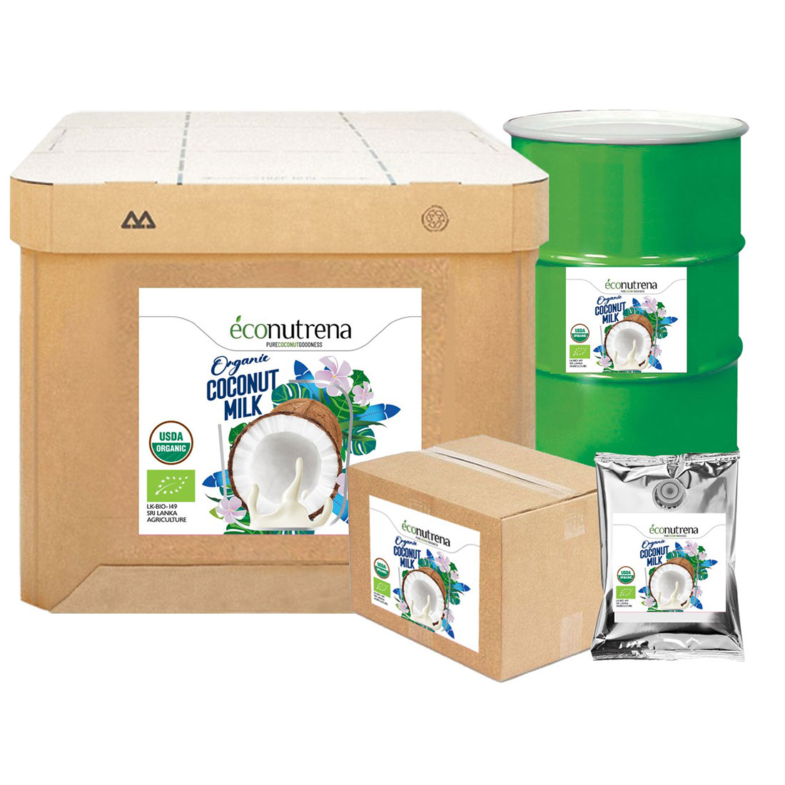Aseptic coconut milk