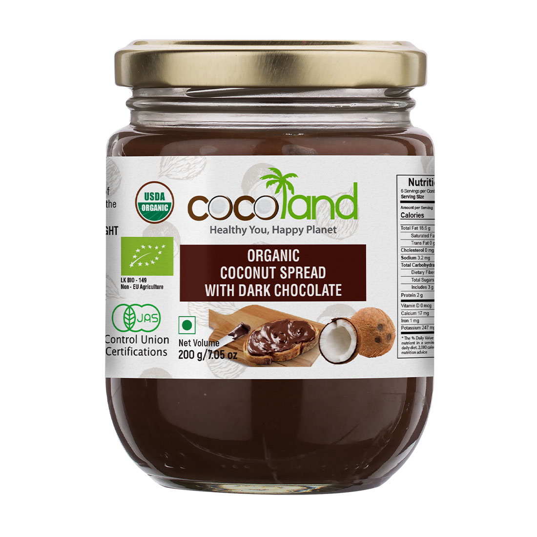 COCOLAND - Organic Coconut Chocolate Spread