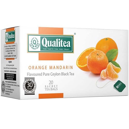 QUALITEA - Black Tea Orange Mandarine Flavoured 20 Tea Bag Pack