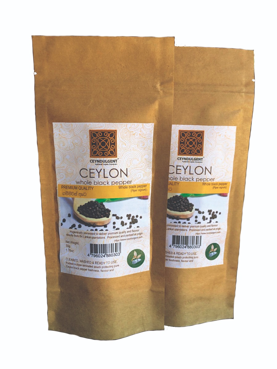 Ceyndulgent Ceylon Whole Black Pepper; 50g pouch