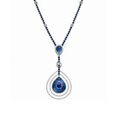 Invisible Set Blue Sapphire Necklace