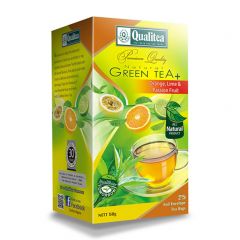 QUALITEA - All Natural Green Tea Orange, Lime and Passion Fruit Flavoured 25 Tea Bag Pack