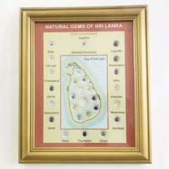 Sri Lanka Map (With Cut & Polished Gemstones)