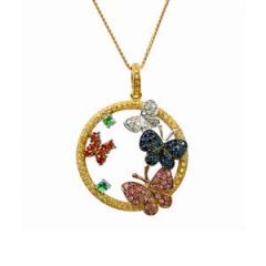 Three Coloured Gold Pendant