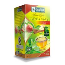 QUALITEA - All Natural Green Tea Cinnamon & Apple Flavoured 25 Tea Bag Pack