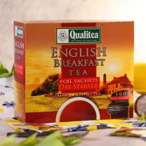 QUALITEA - Black Tea English Breakfast Foil Envelope 100 Tea Bag Pack