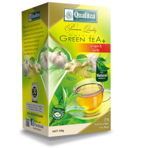 QUALITEA - All Natural Green Tea Ginger & Garlic Flavoured 25 Tea Bag Pack