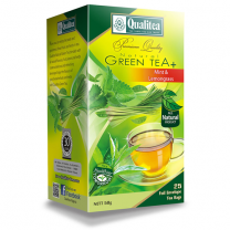 QUALITEA - All Natural Green Tea Mint & Lemon Grass Flavoured 25 Tea Bag Pack