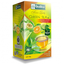QUALITEA - All Natural Green Tea Orange, Lime and Passion Fruit Flavoured 25 Tea Bag Pack