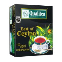 QUALITEA - Black Tea Best Of Ceylon String & Tag 100 Tea Bag Pack 