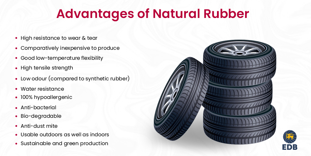 Advantage of using natural rubber