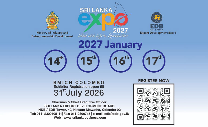 Exhibitor Registration for Sri Lanka Expo 2027 will be open till 31ˢᵗ July, 2026