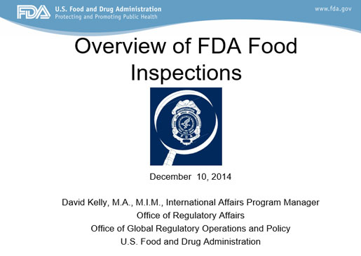 Overview of FDA Food Inspections