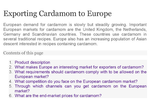 Exporting Cardamom to Europe
