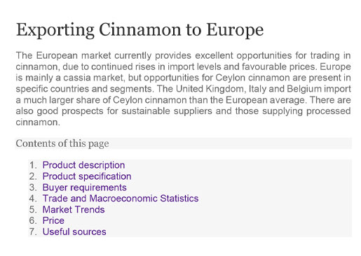 Exporting Cinnamon to Europe