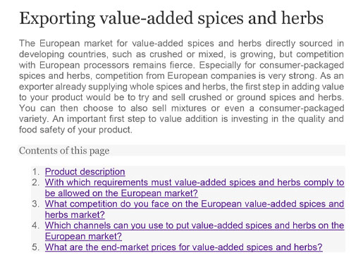 Exporting Value Added Spices and Herbs