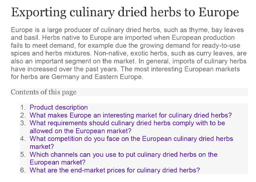 Exporting Culinary Dried Herbs to Europe