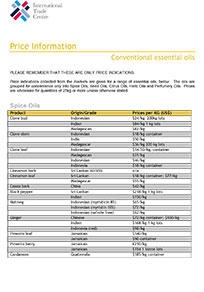 Essential Oil prices January-2015