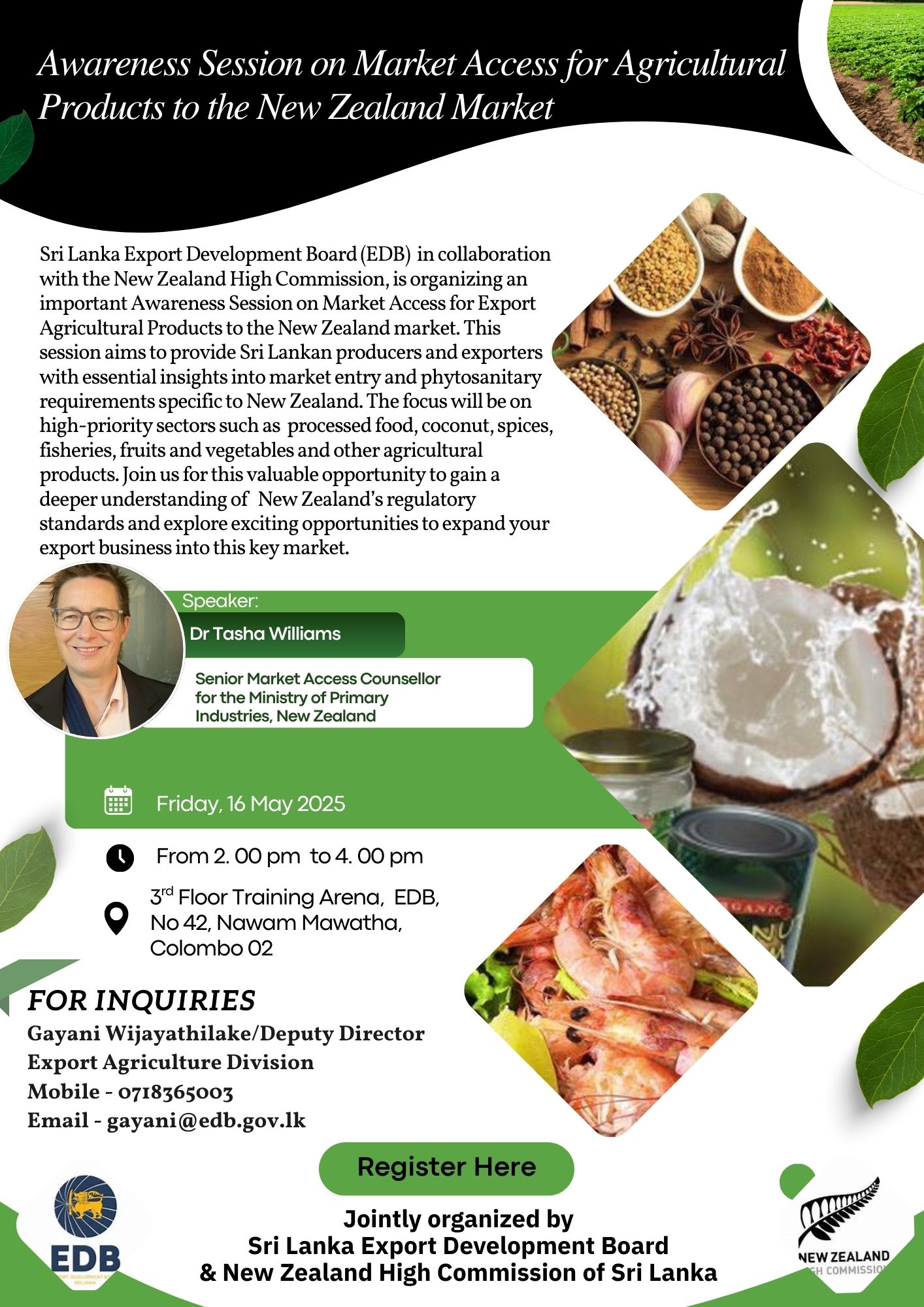 NZ Market Access/Phytosanitary Awareness Session for SL Exporters