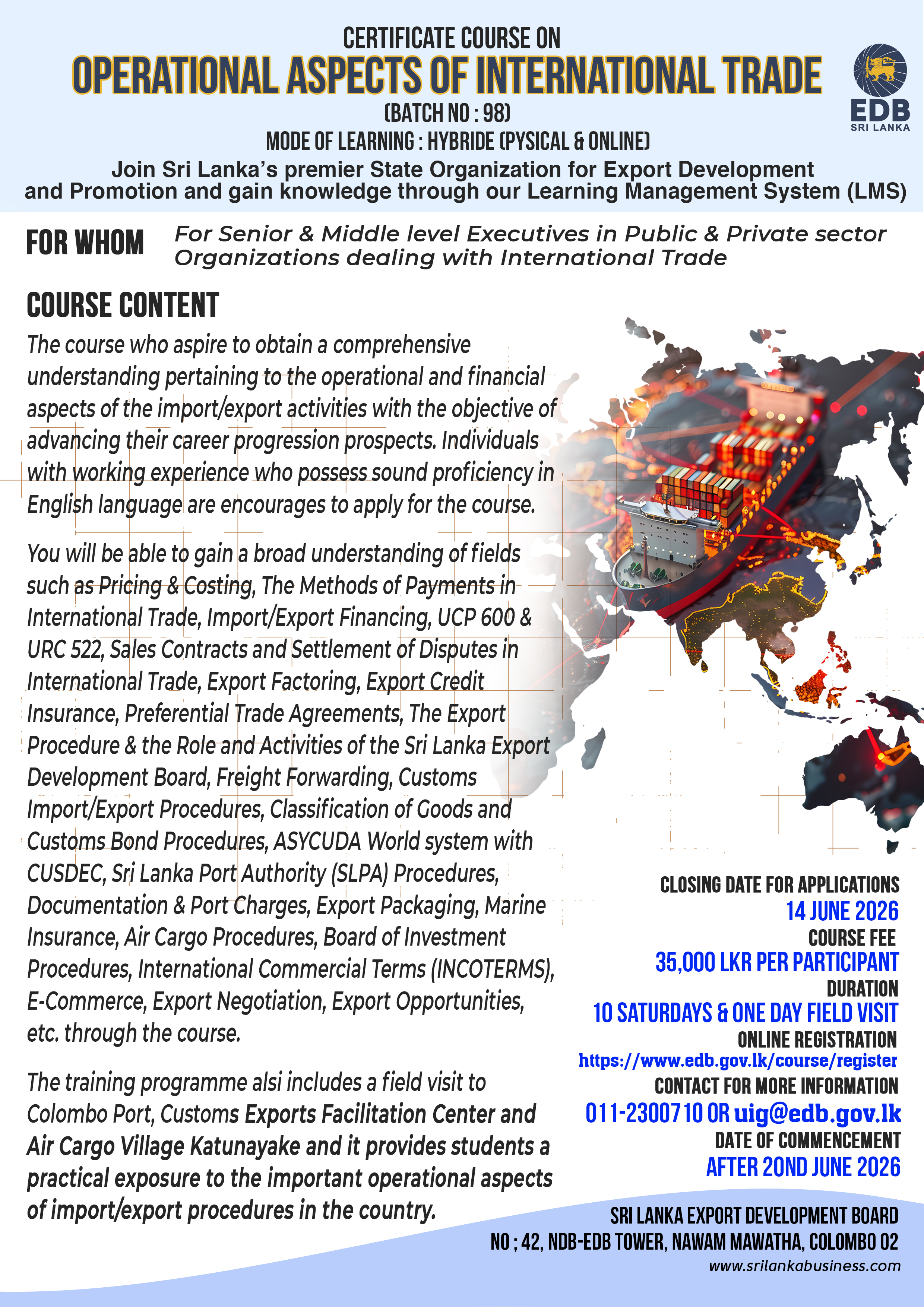 Course on Operational Aspects of International Trade