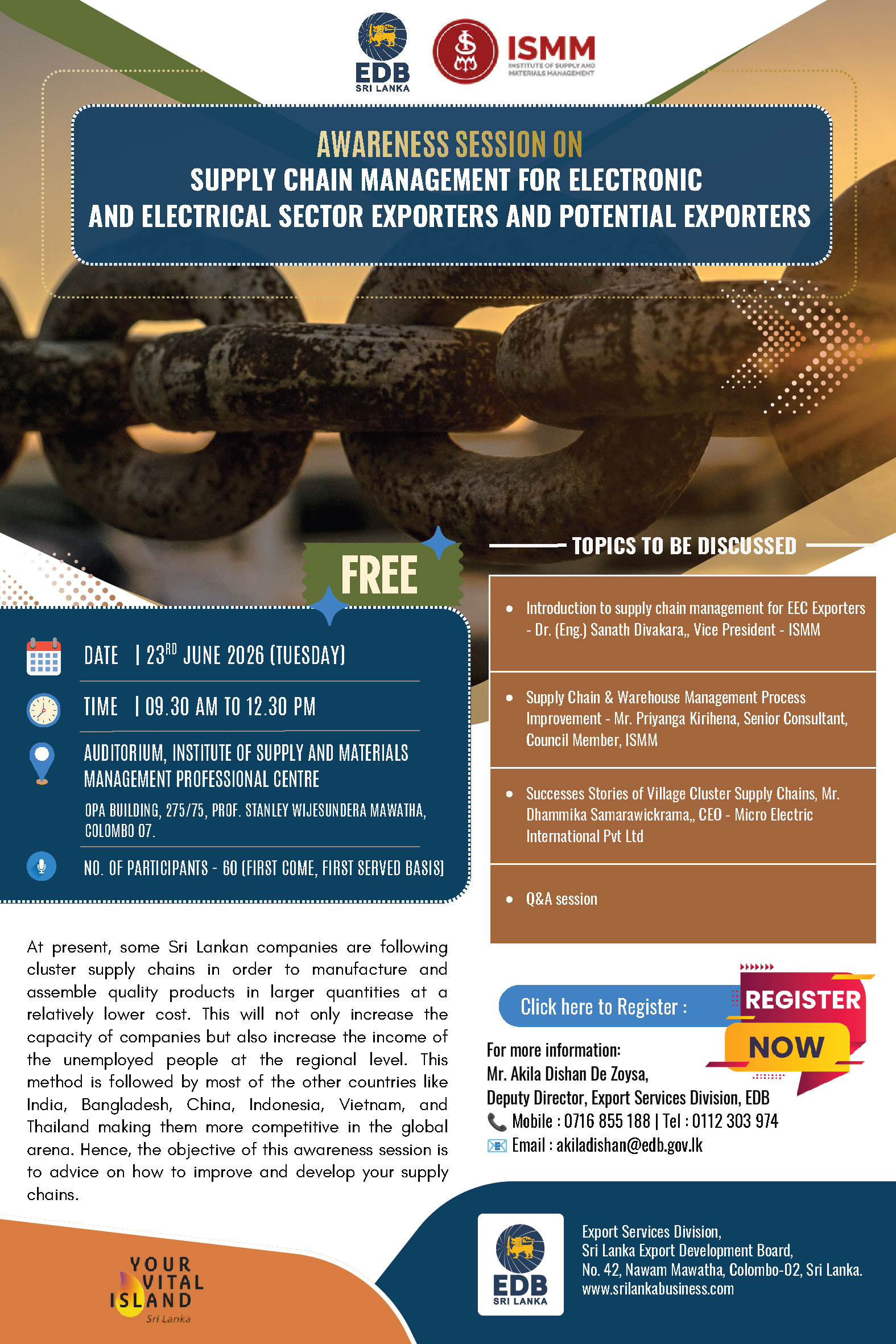 Awareness session on Supply Chain Management for Electronic and Electrical Sector Exporters and Potential Exporters
