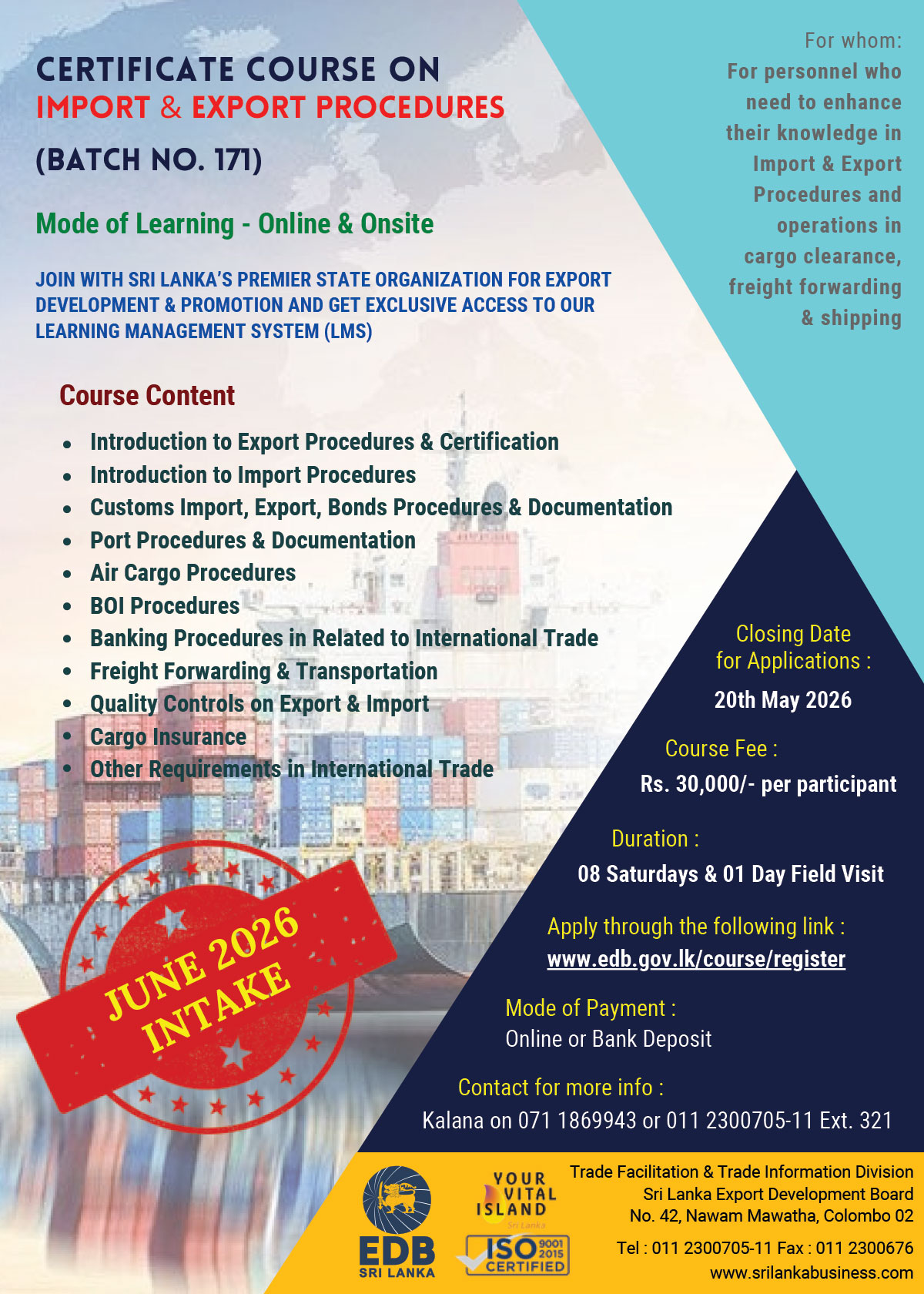 Certificate Course in Import and Export Procedures