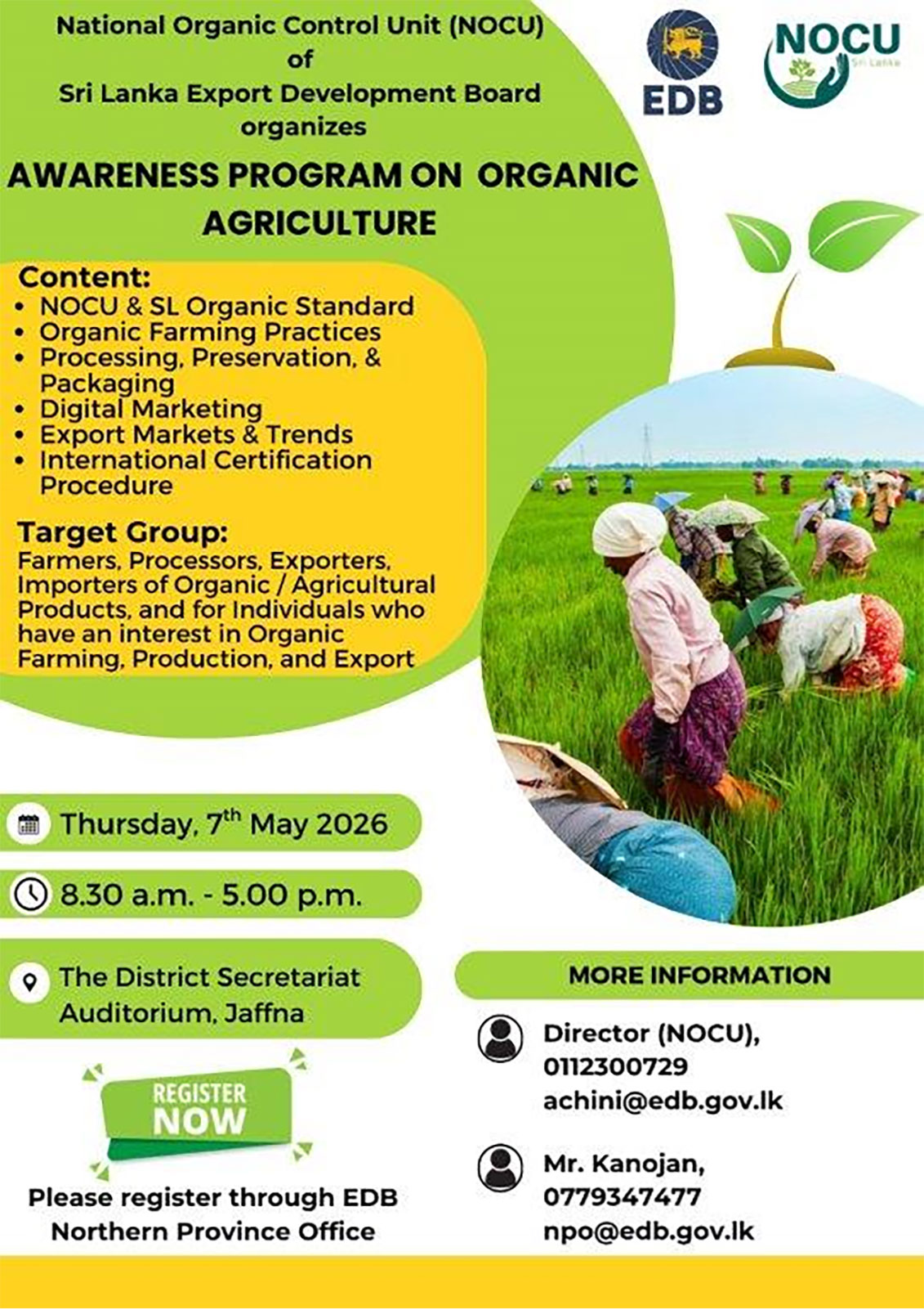 Awareness session on Organic Agriculture on in Jaffna