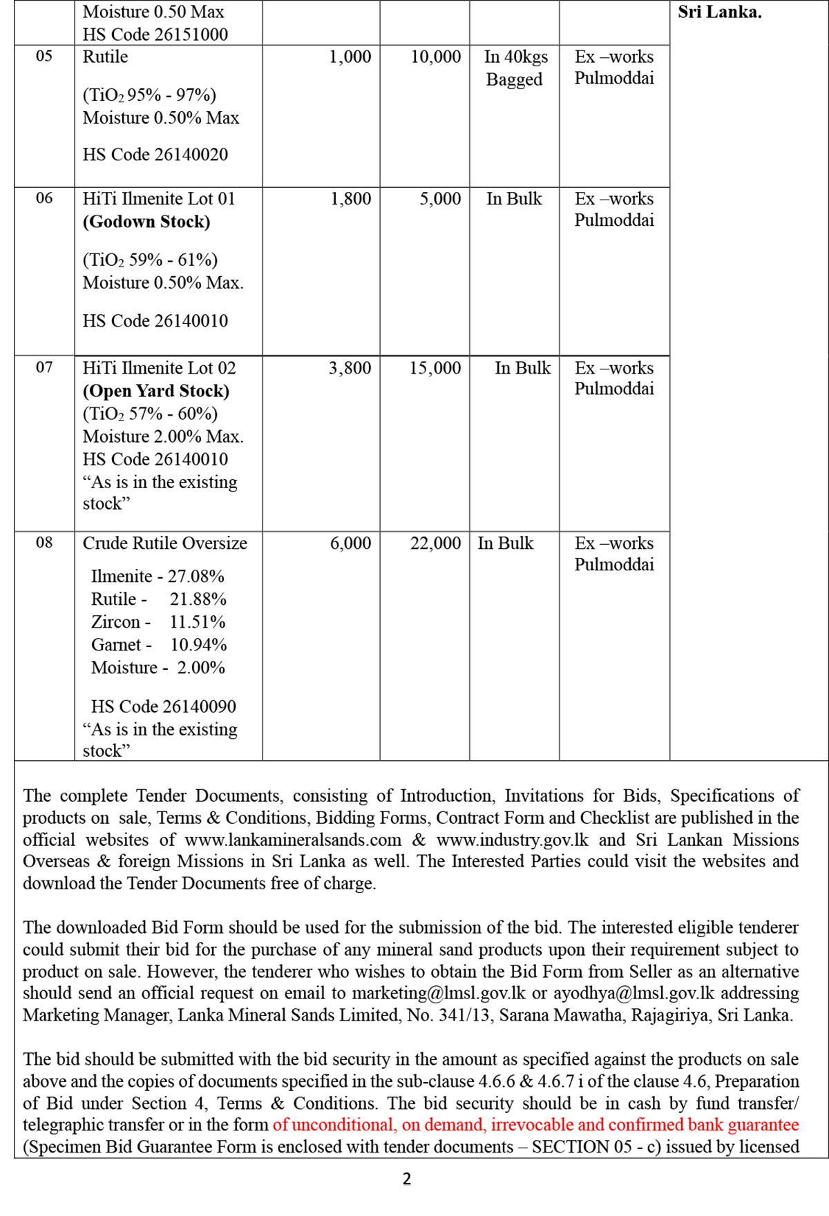TENDER NOTICE