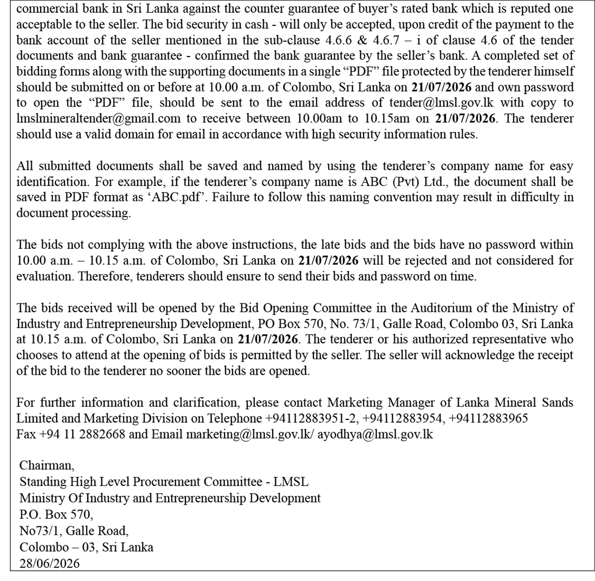 TENDER NOTICE